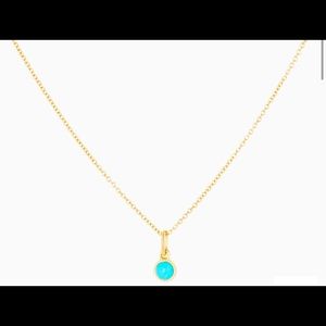 Mejuri 14K Gold Turquoise Dainty  Pendant Necklace